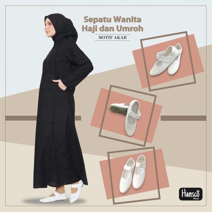 Laviola - Sepatu Putih Haji Umroh Motif Akar Nyaman Untuk Thawaf & SaI Bahan Adem & Ringan Dipakai