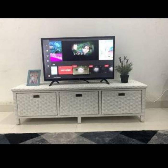 Meja Tv Rotan Sintetis 3 Laci By Teras Rumah Rotan Kayu Asli Tbk