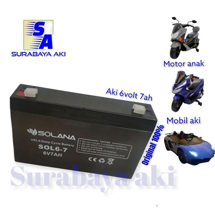 FREE ONGKIR AKI MOBIL PLIKO 6V 7AH AKI SOLANA 6V 7AH PLIKO PMB AKI MOBIL ANAK 6V BISA COD