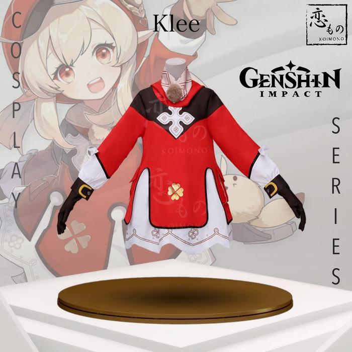 Ready StockKOIMONO Klee Genshin Impact Default Costume Cosplay Set Wig / Set Kostum Cosplay Klee