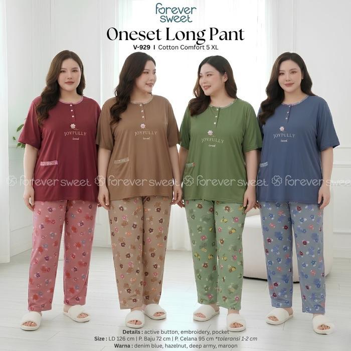 Terlaris - Baby Doll Setelan Jumbo Pendek Panjang 5XL Forever Sweet