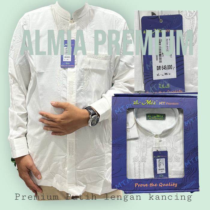 Baju Koko Almia Super Premium Warna Lengan Panjang (Al Mia Warna) Pasti Ori