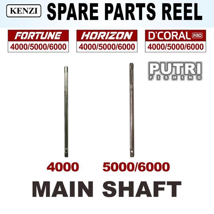 SPAREPART REEL KENZI FORTUNE HORIZON D’CORAL PRO 4000 5000 6000 - Part Reel 5. Main Shaft Ukuran 500
