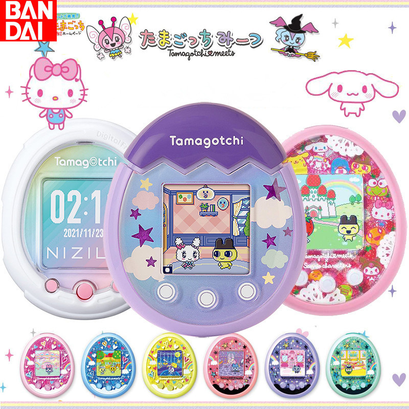 Bandai Original Tamagotchi Electronic Pet Machine Meets Pix On Kawaii Color Screen Game Console Kids
