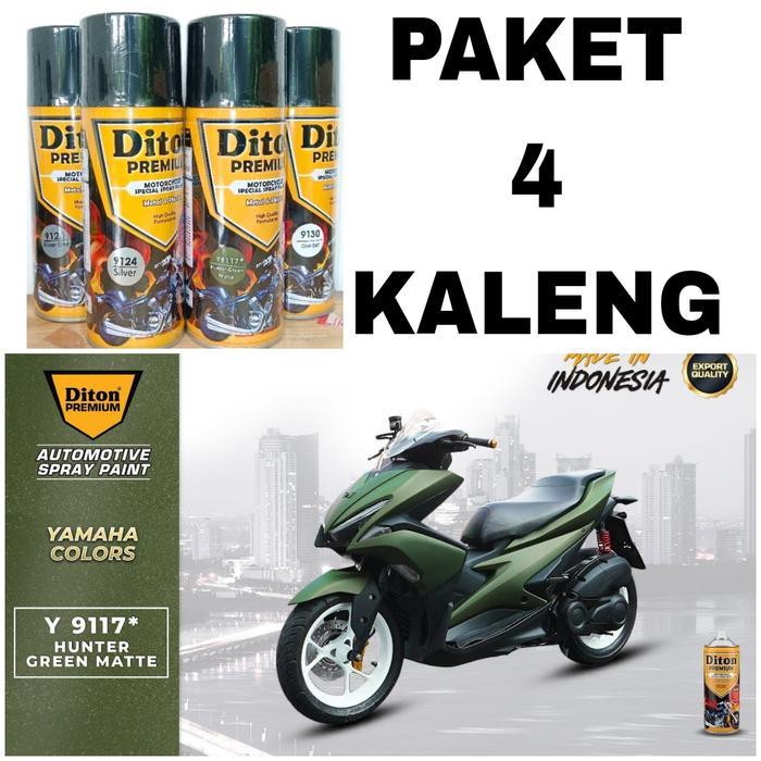 PROMO PAKET- 4 KALENG pilok cat semprot diton premium Y9117 hunter green matte hijau doff