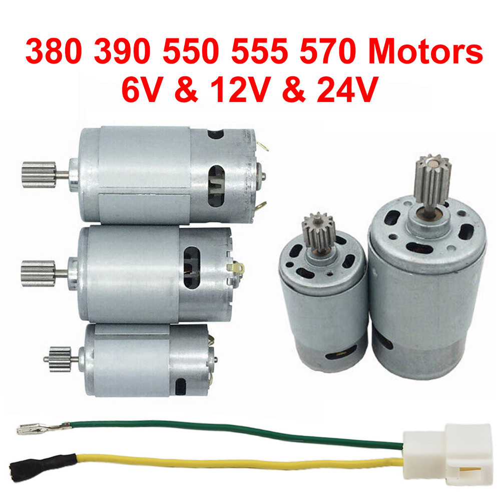 DC Motor For Kids Electric Car 550 RS390 RS380 RS550 12V 6V DL555 24V 10 Teeth Micro Engine Electric