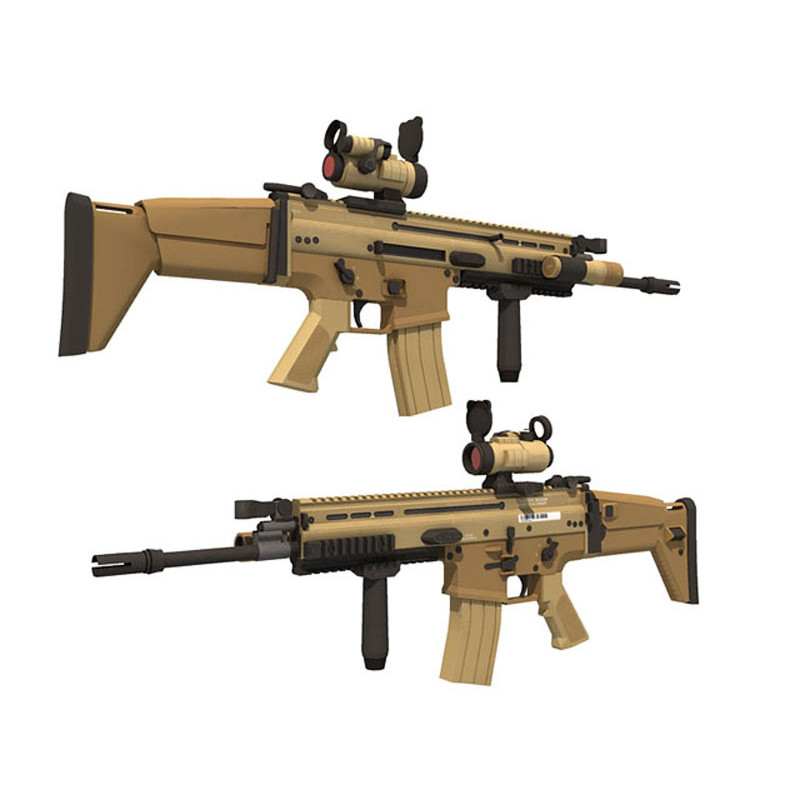1:1 Scale FN SCAR Sniper Rifle Gun Model Papercraft Toy DIY 3D Paper