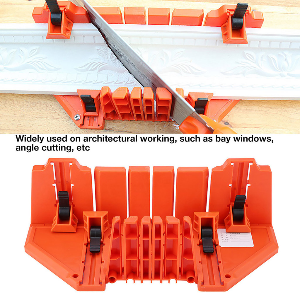 Mitre Box Plastic Mitre Box Pruning Saw Wood Cutting Hand Saw Hardware Tool 14inch with Clamp Wood S