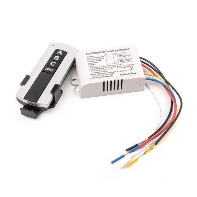 3 Ways Saklar Lampu Remote Control / 3 Saluran Saklar Lampu Wireless