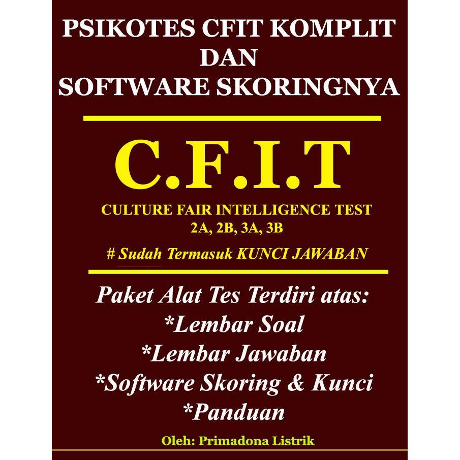 HOT SALE ALAT TES PSIKOLOGI CFIT SKALA 3 BENTUK B 3B / PSIKOTES CFIT LENGKAP TERMURAH