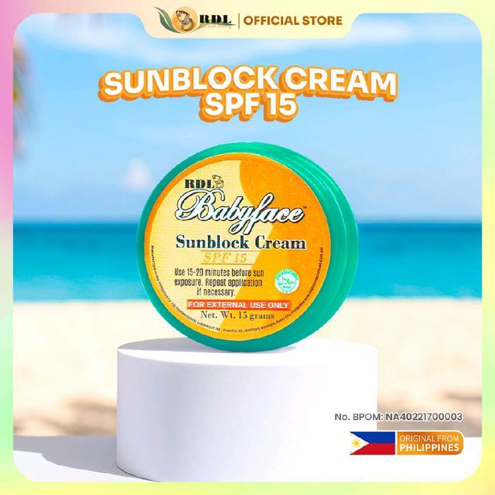RDL 3 Pcs Sunblock Cream SPF 15 Sunscreen Wajah UVA UVB Sun Protection Semua Jenis Kulit