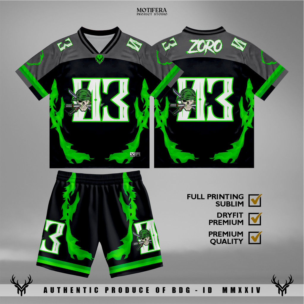Setelan Baju Celana Jersey Zorro Zoro 03 One Piece Series 1 Anime Untuk Anak Hingga Dewasa Pria dan 