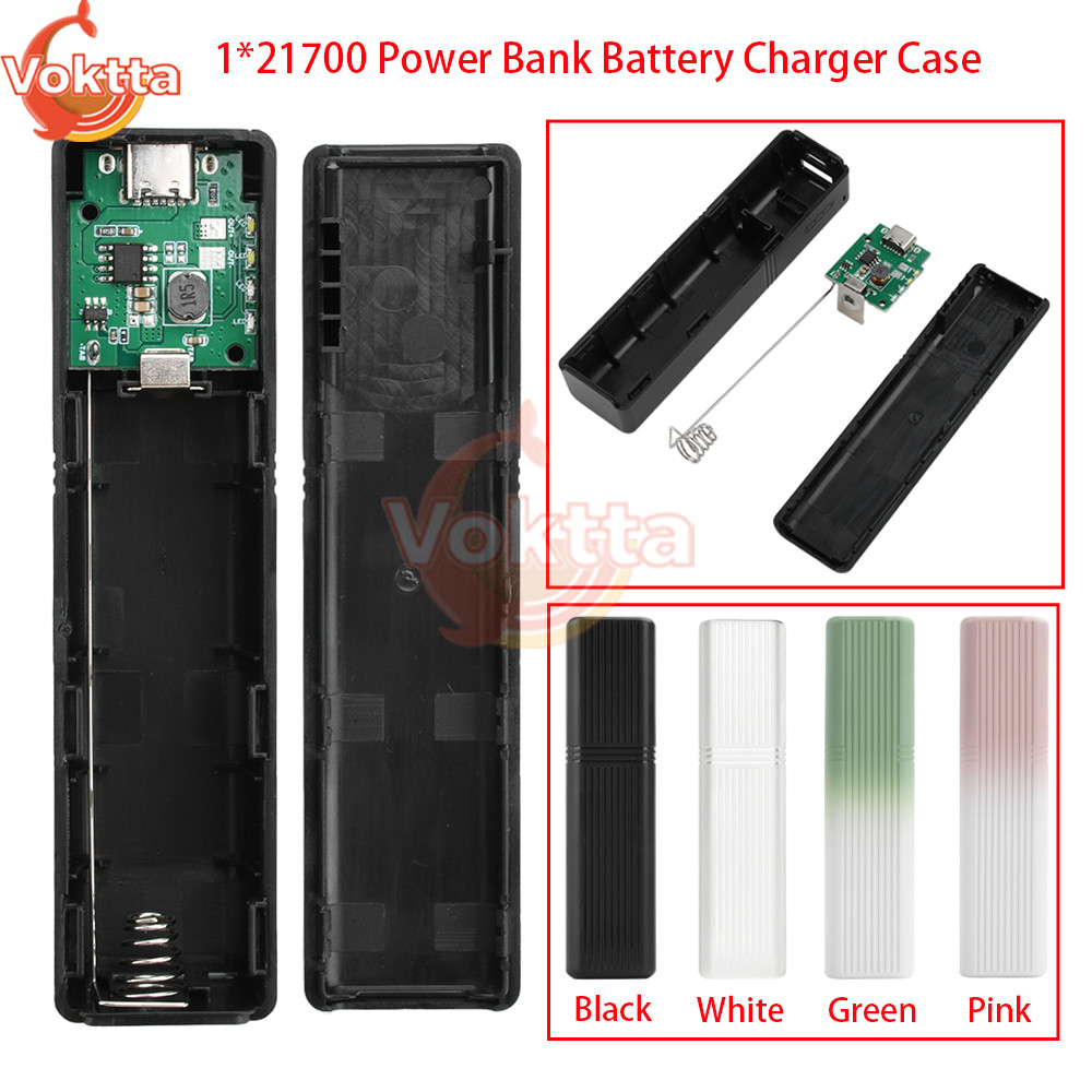 1*21700 Power Bank Battery Charger Case Portable Mobile Power Supply Bank Box 10W Type-C Fast Chargi