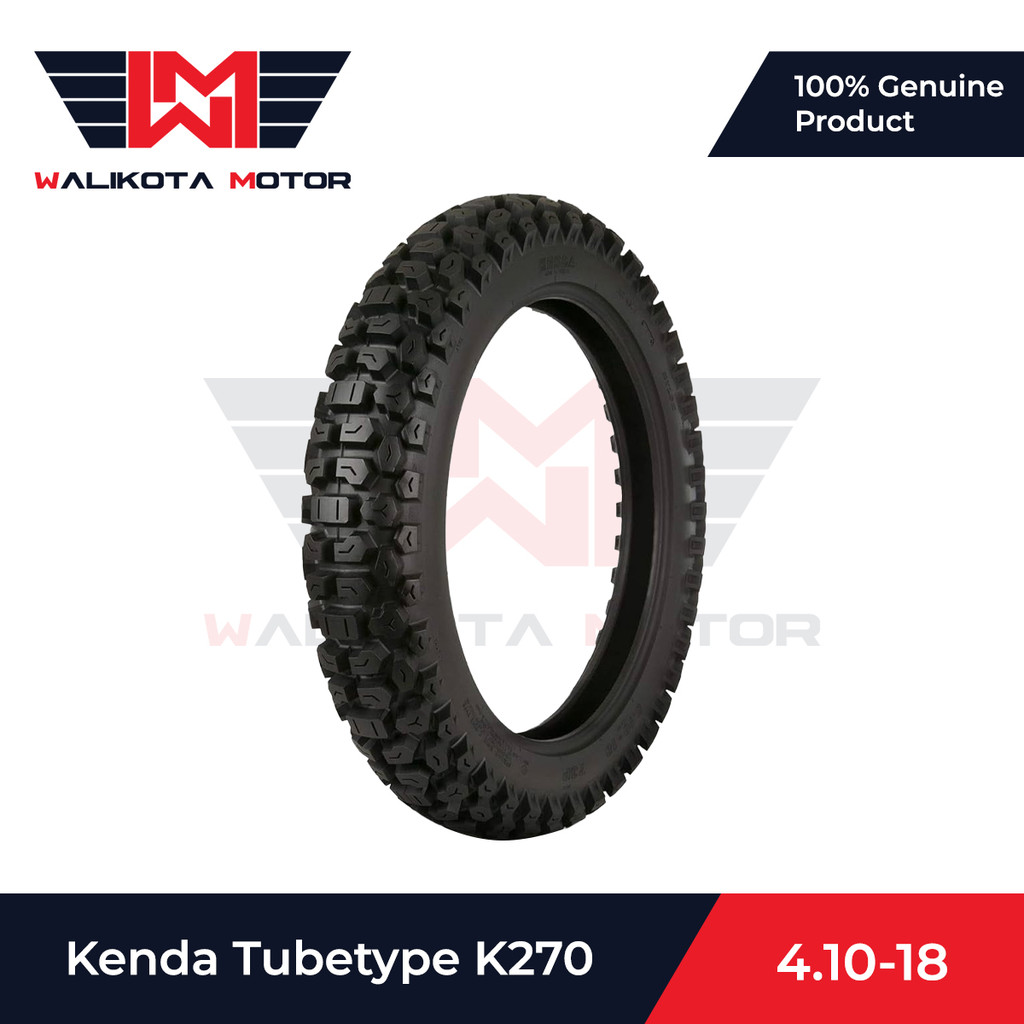 KENDA BAN LUAR TUBETYPE NONTUBLES K270 4.10 RING 18 BAN BELAKANG MOTOR DUAL PURPOSE SUPERMOTO KLX CR