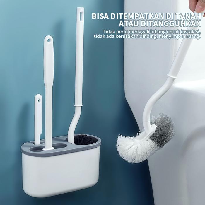 Sikat Toilet Silikon 3 in 1 Sikat Fleksibel WC Sikat Pembersih Kamar Mandi Silicone Sikat WC Silikon
