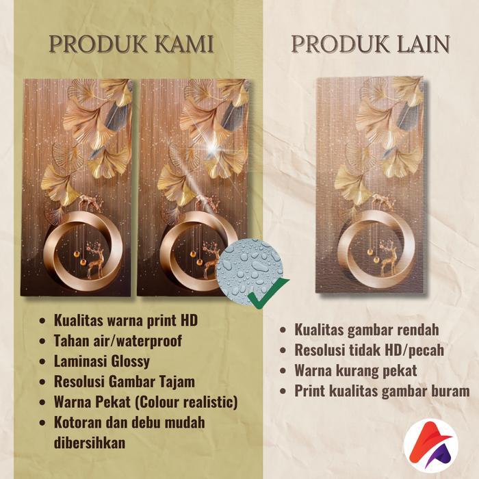 TERUJI HIASAN DINDING SET ISI 3 BUNGA GOLD AESTHETIC PAJANGAN DINDING BUNGA GOLD AESTHETIC WALL