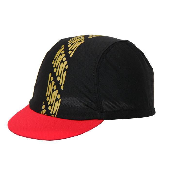 Topi Sepeda Dewasa Snapback Black Red Strip Batik Gold Premium #Gratisongkir