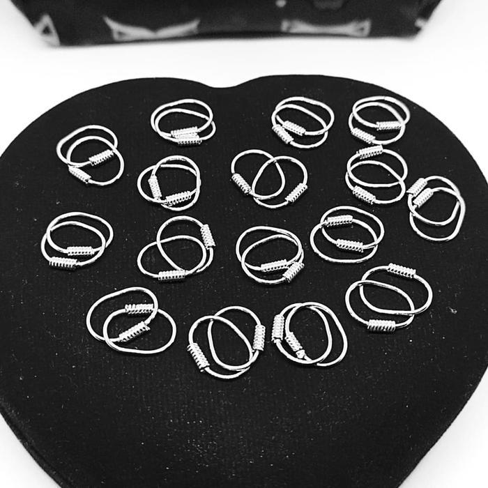 Anting kenip bayi & anak perak asli 925/silver lapisan mas putih murni