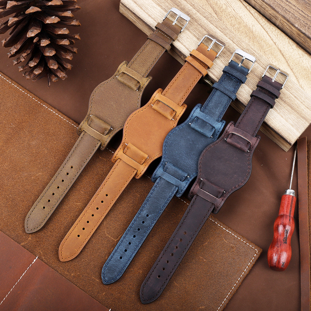 Genuine Leather Universal Watch Strap for Panerai Watchband Men Vintage Wrist Band for Diesel