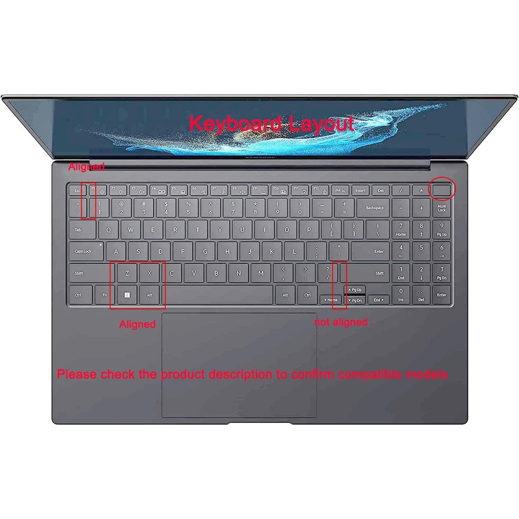 Thin Silicone Laptop Keyboard Cover Skin For Samsung Galaxy Book 4 Pro 14 15 16 2024 / Samsung
