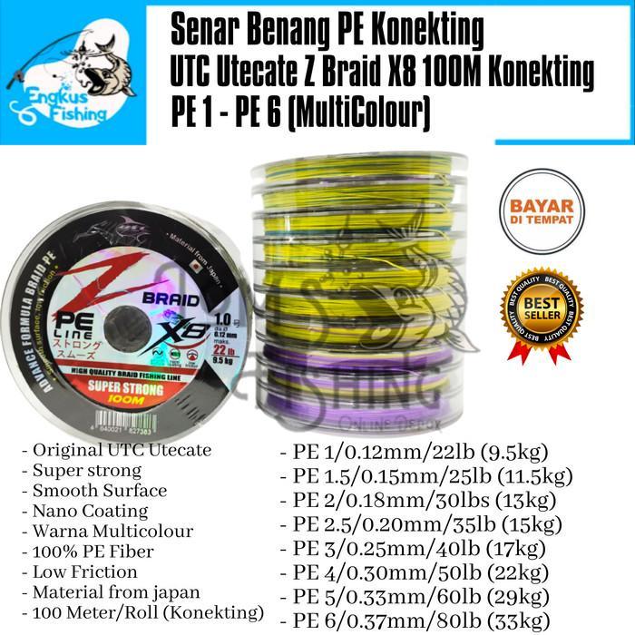 Senar Benang Pancing PE UTC Utecate Z-Braid X8 Halus (PE 1.5 - PE 6)