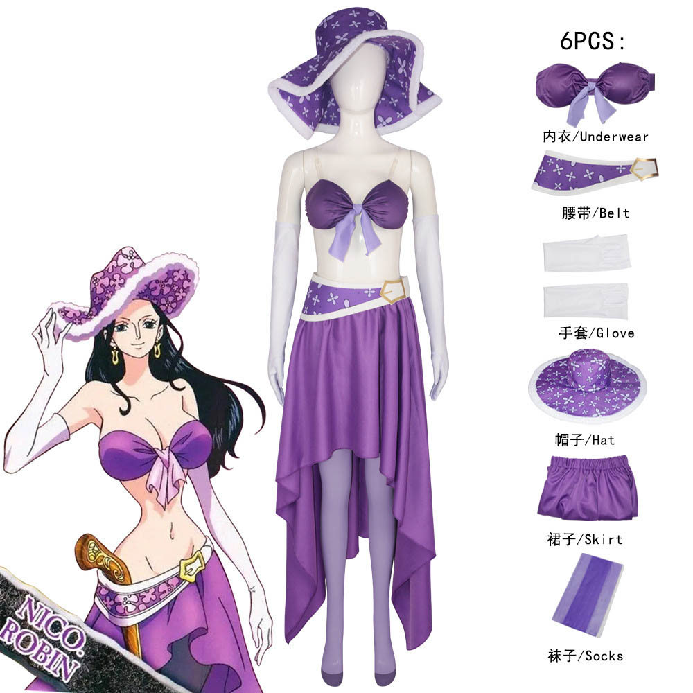 Robin Cosplay 15 Anniversary Purple Nico Robin Dress Cosplay Costume Halloween Christmas Fancy Dress