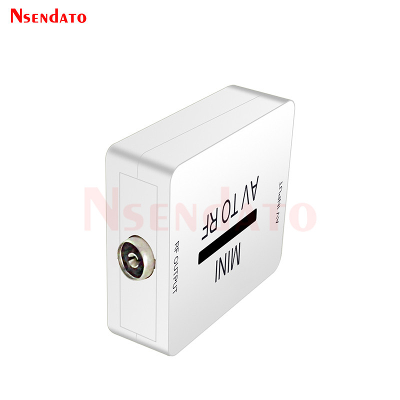 Mini RCA AV CVSB to RF HD Video Audio Converter Box Support 67.25Mhz 61.25Mhz AV Input To RF Output