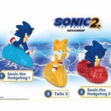 Mcd Sonic 2 Set 4 The Hedgehog Happy Meal Mcdonald Tails Knuckles Amy -Gratisongkir