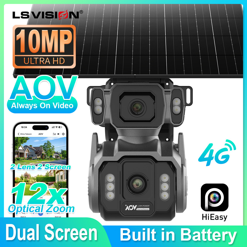 LS VISION Outdoor Surveillance Camera 24/7 Video Recording 12X Optical Zoom PTZ 4g Camera Cctv