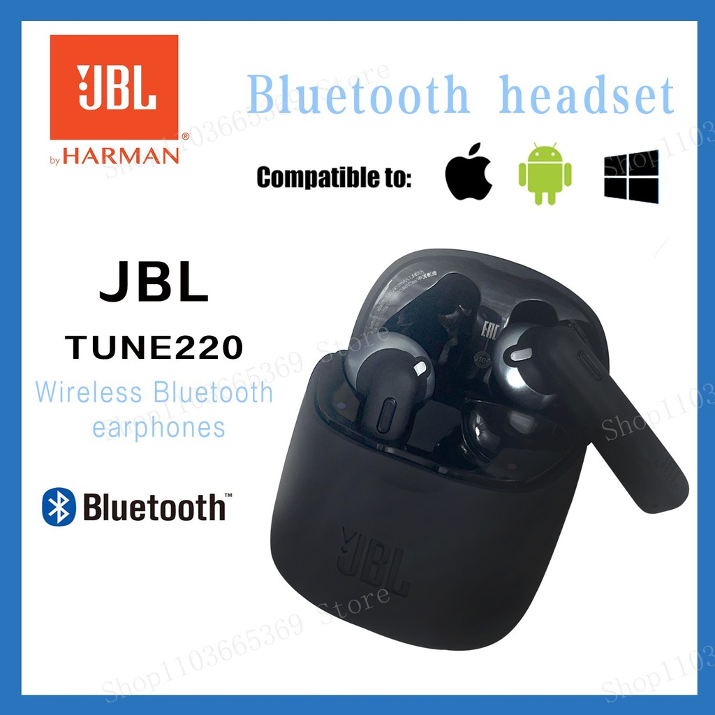 Original JBL TUNE 220 TWS True Wireless Bluetooth Earphones T220TWS Stereo Earbuds Bass Sound