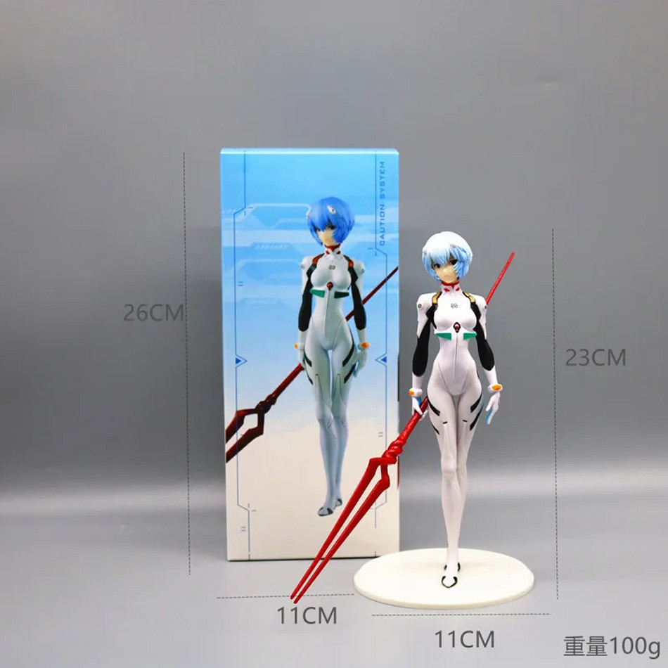 23cm Rei Ayanami Action Figure with Spear of Longinus EVA Neon Genesis Evangelion Anime Collectible