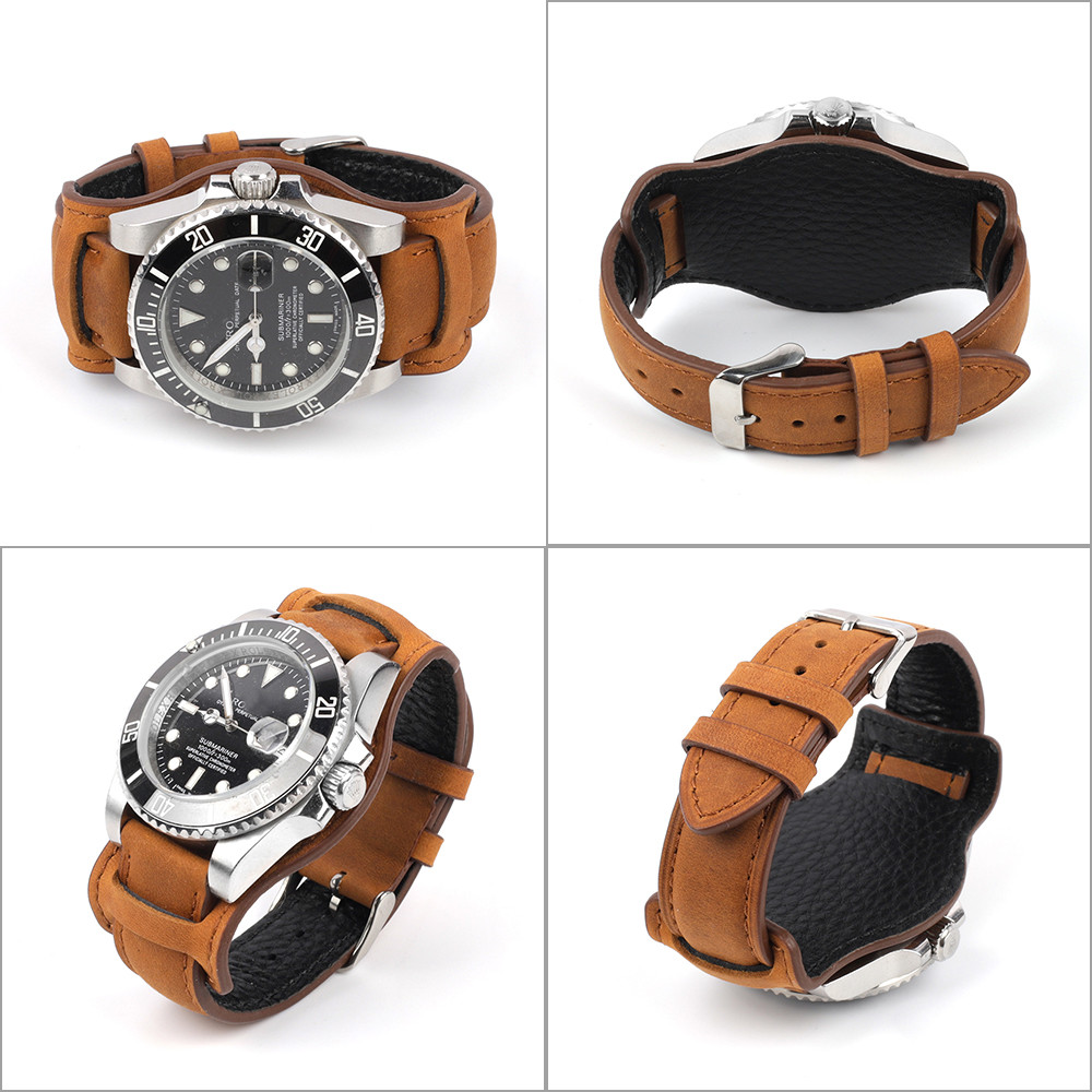 Genuine Leather Universal Watch Strap for Panerai Watchband Men Vintage Wrist Band for Diesel