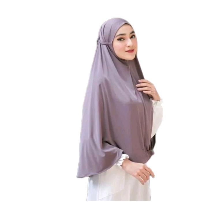 Khimar Jilbab Jersey Maryam Jumbo/Hijab Non Pet/Instan Bergo Syar'I Panjang Muslim Kerudung Cantik