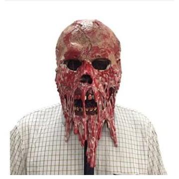 Topeng seram hantu zombie tengkorak daging meleleh latex halloween