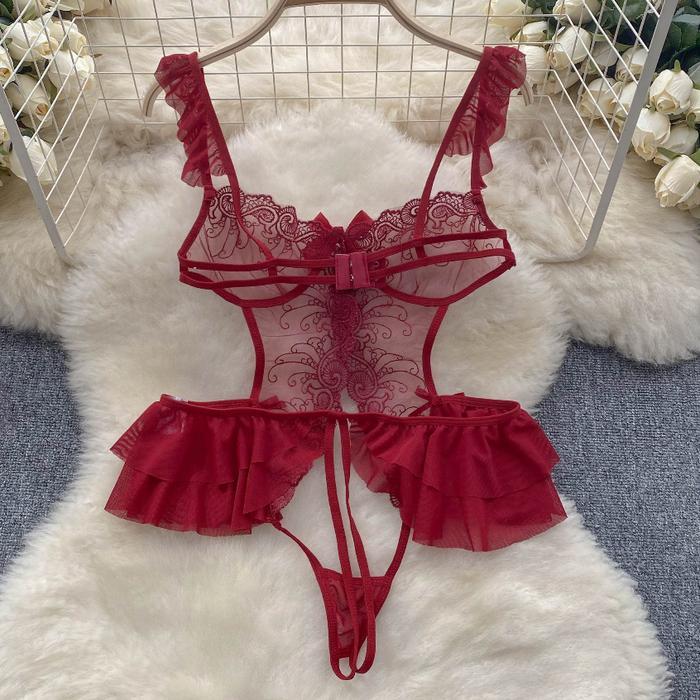 Diskon Lingerie Sexy Transparan hot Jumpsuit Menggoda Baju Tidur Wanita A5720 New