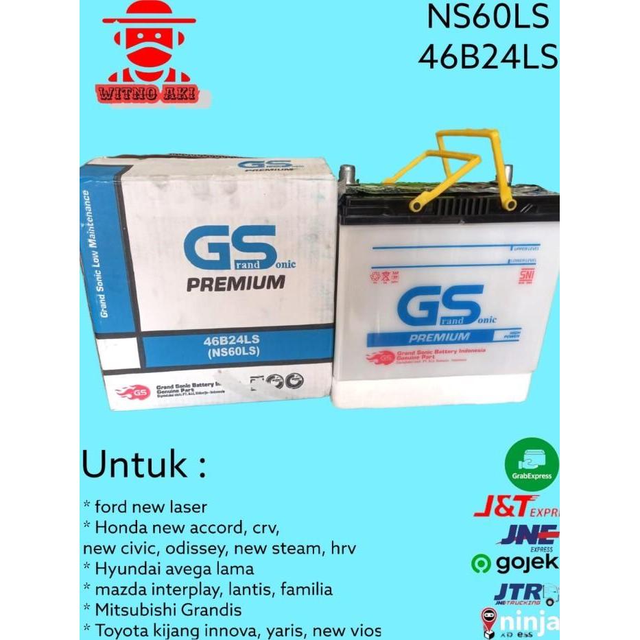 Ready Aki mobil honda hrv, crv,accord ns60ls GS accu basah 12v 45ah