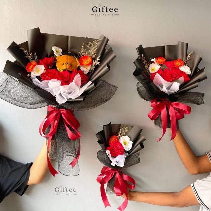 ASLI BUKET BUNGA CALENDULA FLOWER BOUQUET ARTIFICIAL BISA KIRIM LUAR KOTA BUCKET PALSU BUATAN AWET