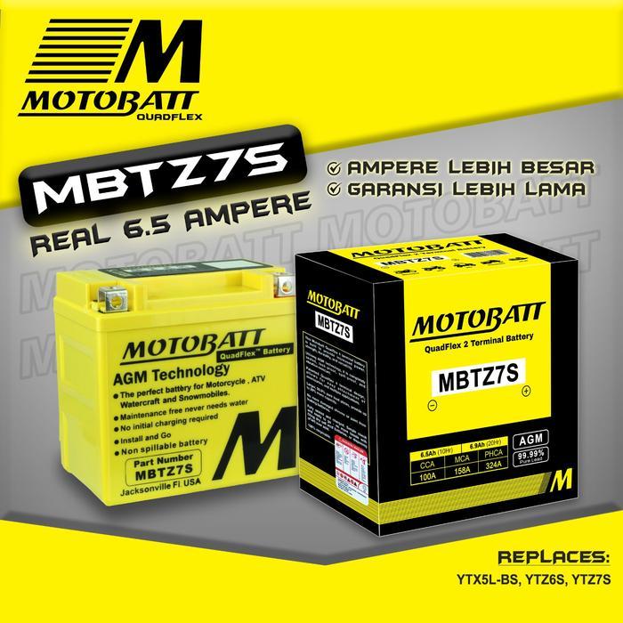 Aki Motobatt Quadflex Mbtz7S Satria Fu 150 / Gsx R 150 / Gsx S 150 - 12V6.5Ah Original