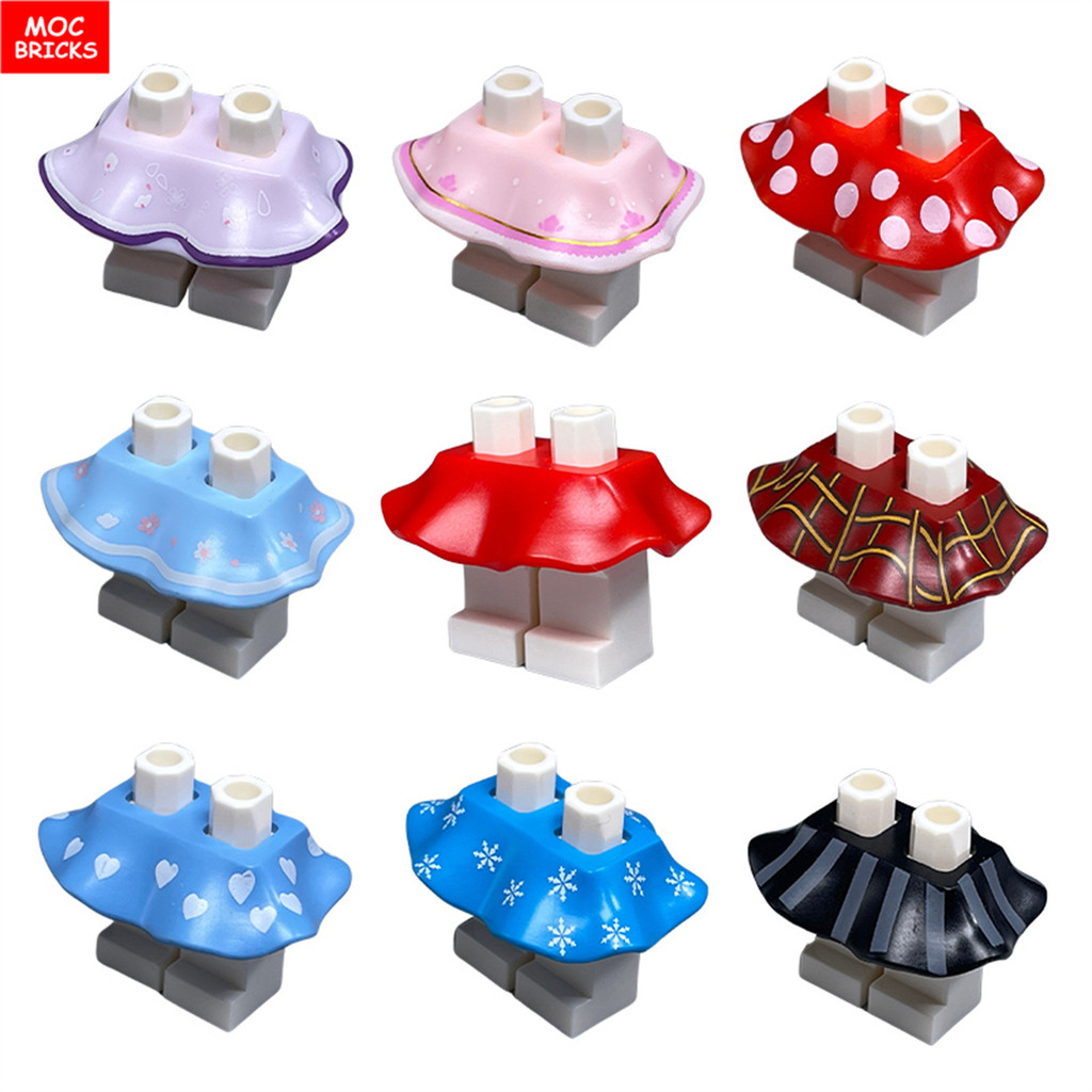 MOC Bricks 4cm Figure Dress Skirt Body Wear Beautiful Woman Girl Part