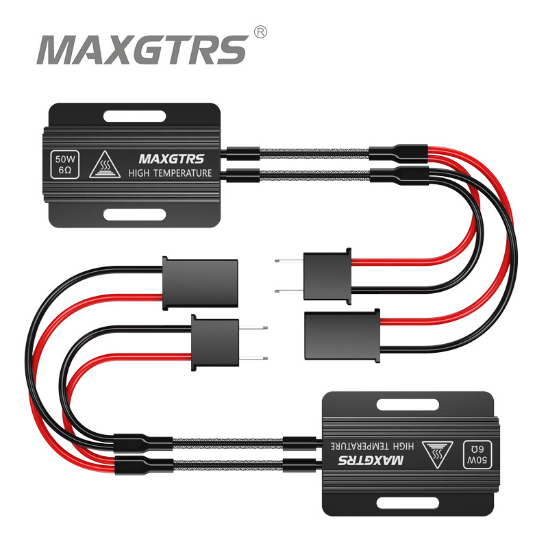 2x MAXGTRS 50W Load Resistor Car LED Decoder Canbus Error Free For H1 H3 H7 H8 H11 H4 9005 9006 HB3