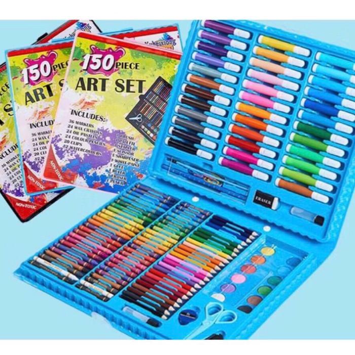 Crayon 150 Alat Tulis Mewarnai Dan Menggambar Anak Set Lengkap - Crayon Set Pasti Ori