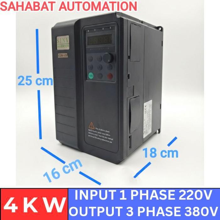 DEWA READY Inverter 220V to 380V 4 KW 5,5HP Input 1Phase 220V-Output 3Phase 380V inverter 1Phase ke