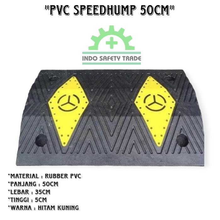 Pvc Speedhump 50Cm Polisi Tidur Speedbump Solid Kuat Safety Jalan Karet