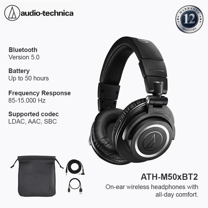 Audio-Technica Ath-M50X Bt2 Monitoring Bluetooth Headphones