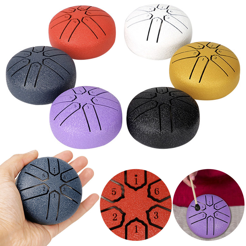 3 Inches 6 Notes Rain Drum for Outside Rain Drum Instrument Steel Tongue Drum Mini Handpan Drum for 