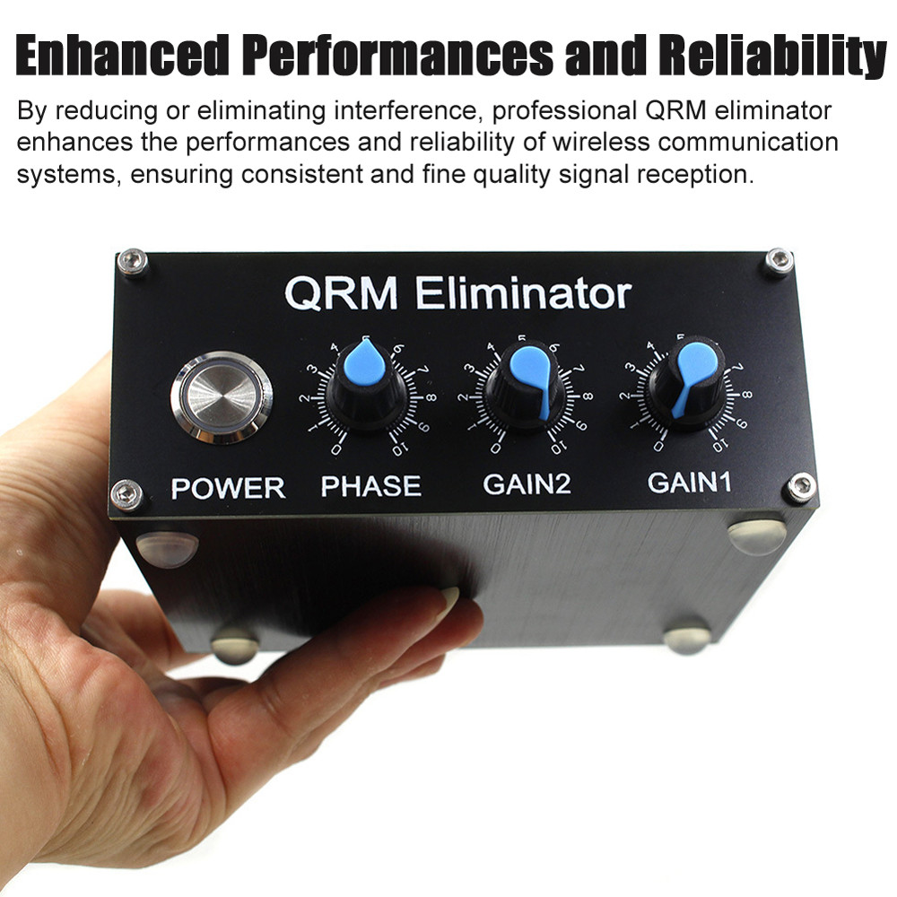 Professional QRM Eliminator X-Phase Built-in PTT Control 1-30 MHz HF Band QRM Eliminator Aluminum Al