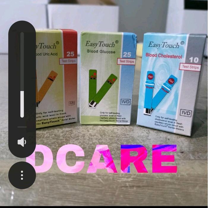 Dcare Easy Touch Paket 3 Strip Kolesterol Gula Darah & Asam Urat Untuk Tes Kesehatan Rumah Akurat