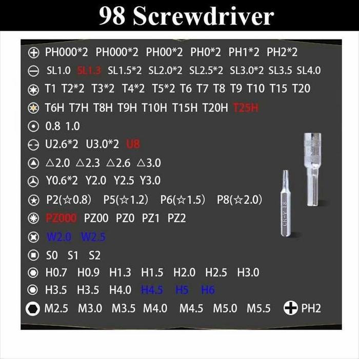 "New" Obeng HP Full Set 115 in 1 Multifungsi/ Obeng 115 in 1 HP Full Set Obeng Service Komputer