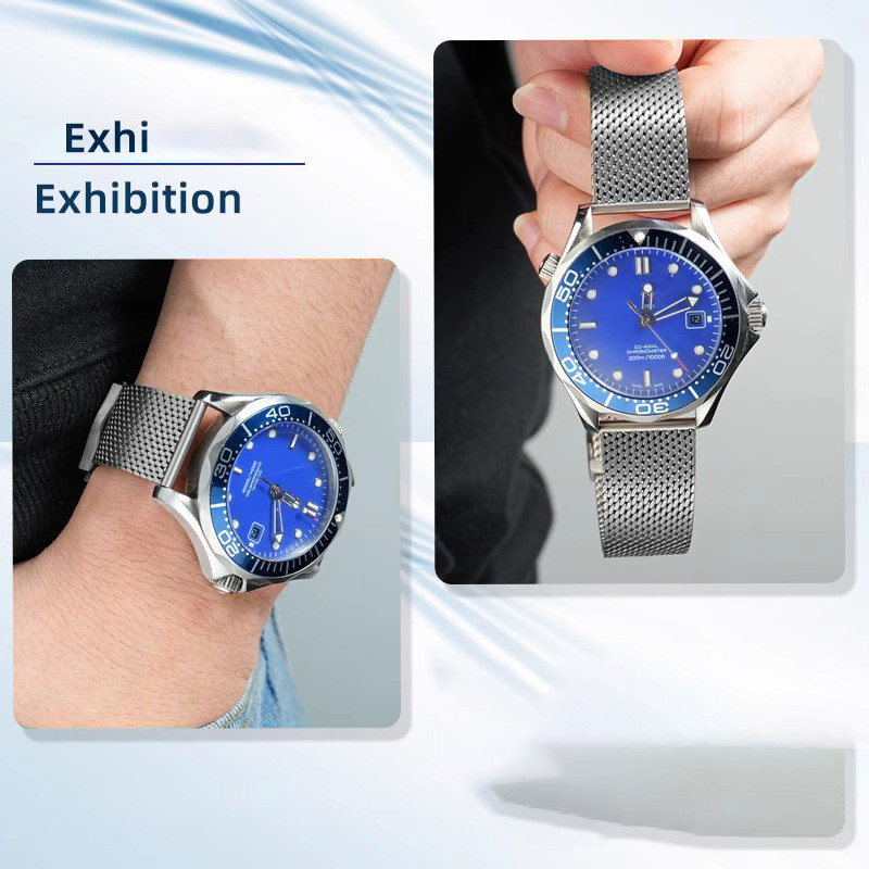 20mm Titanium strap for Omega Seamaster 007 Milanese Mesh Metal Bracelet Folding Buckle Band for