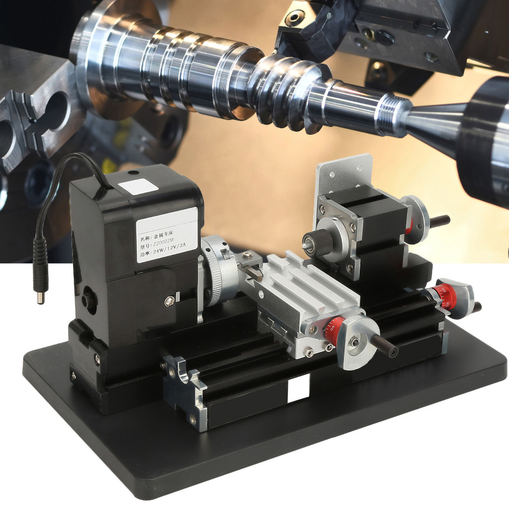 PROMO 24W Mini Lathe 24W Mini Metal Lathe 20000RPM Motor for Soft Metal Plastic Acrylic Mini Lathe M